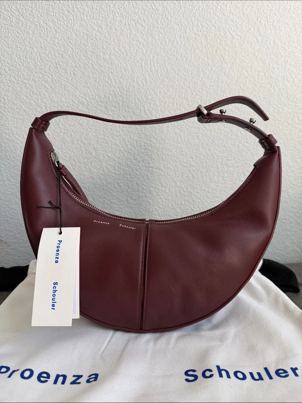 Brand New Proenza Schouler Small Slide Leather Hobo Bag – Burgundy NWT - Picture 1 of 9